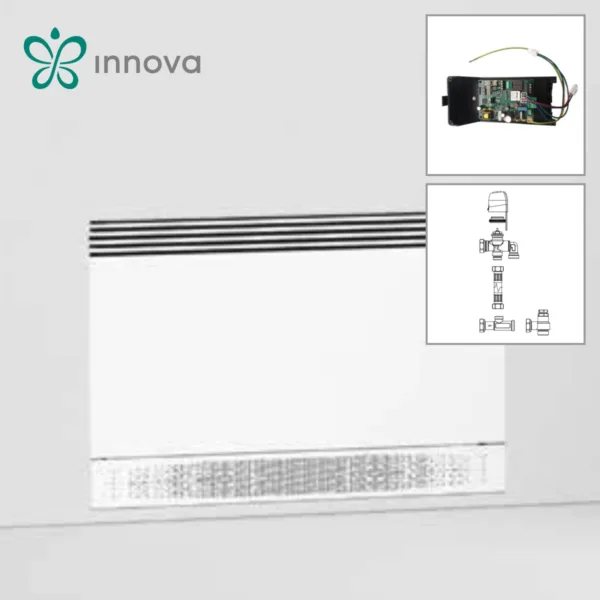 Innova, конвектор за подов монтаж RSI 800B + платка за вграждане ESE645 + трипътен вентил
