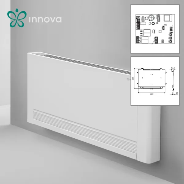 Innova, конвектор за подов монтаж SL 400B + платка за вграждане + компл. кондензна тава 400