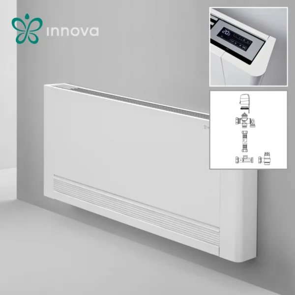 Innova, конвектор за подов монтаж SL 800B + управление за вграждане + трипътен вентил