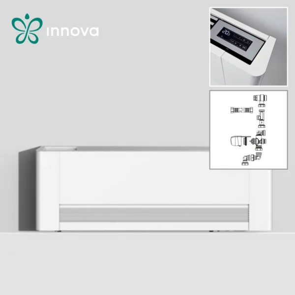 Innova, конвектор за подов монтаж SLS 1000C+ управление за вграждане + трипътен вентил