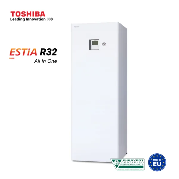 Toshiba, външно и вътрешно тяло термопомпа Estia All In One R32 - 13,24kW - 2 зони