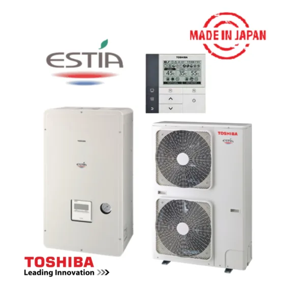 Toshiba, външно и вътрешно тяло термопомпа Estia R410 - 16,76KW (3ph)
